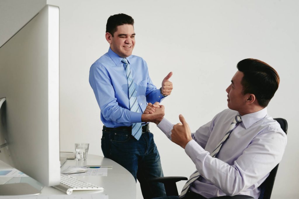 Attorney providing employment law guidance to a Nevada business owner during a workplace consultation