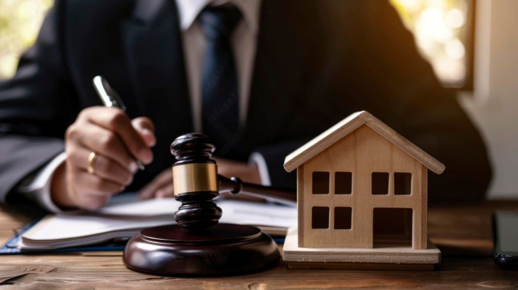 HOA lien attorney reviewing homeowner association lien documents during a property dispute.