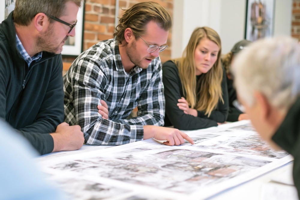 Homeowner presenting ADU plans to a California HOA architectural review committee