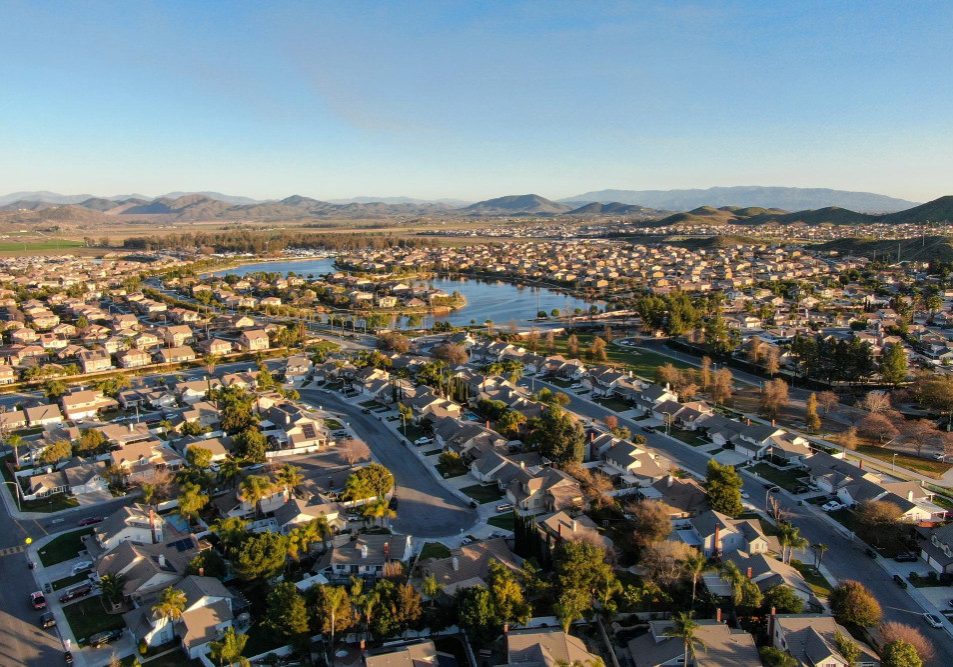 Aerial view of riverside county california united states image